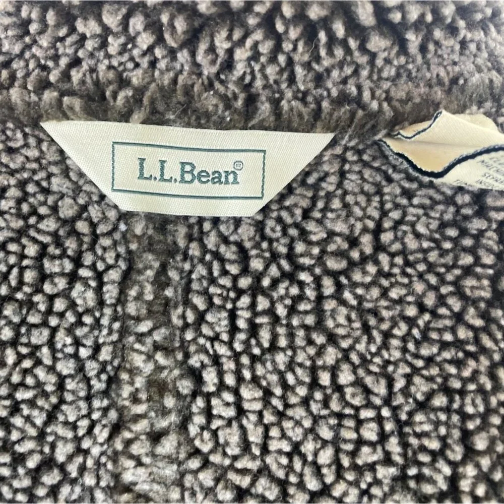 L.L. Bean Women's Gray Sherpa Lined & Sleeveless Button Front Vest Sz M - Picture 8 of 10